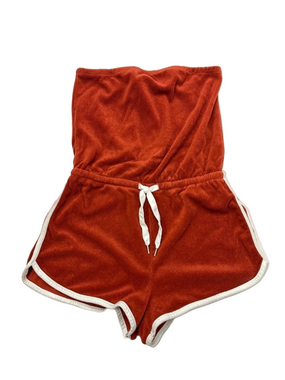 Retro terrycloth romper Small strapless stretch pull on strapless summer Beach